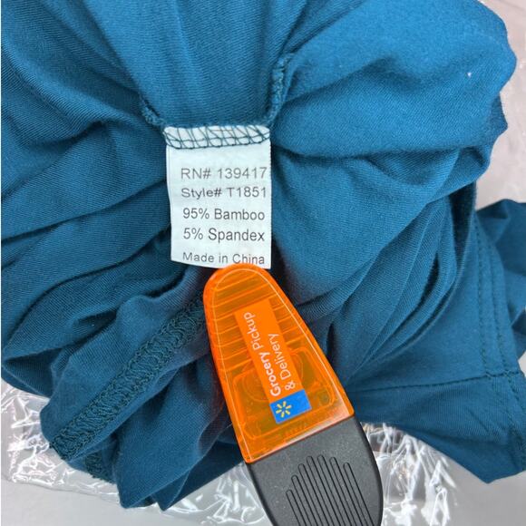 Piko Women’s Long Sleeve Wide Neck Oversized Bamboo Tunic, Teal, size L - Picture 6 of 9